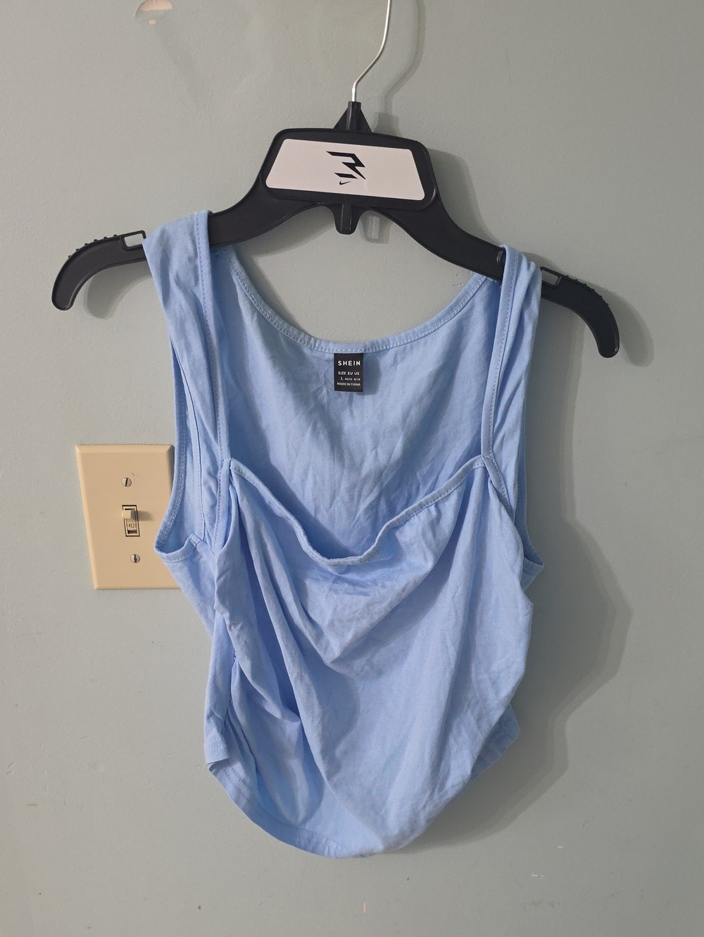 SHEIN Sky Blue Draped Sleeveless Tank